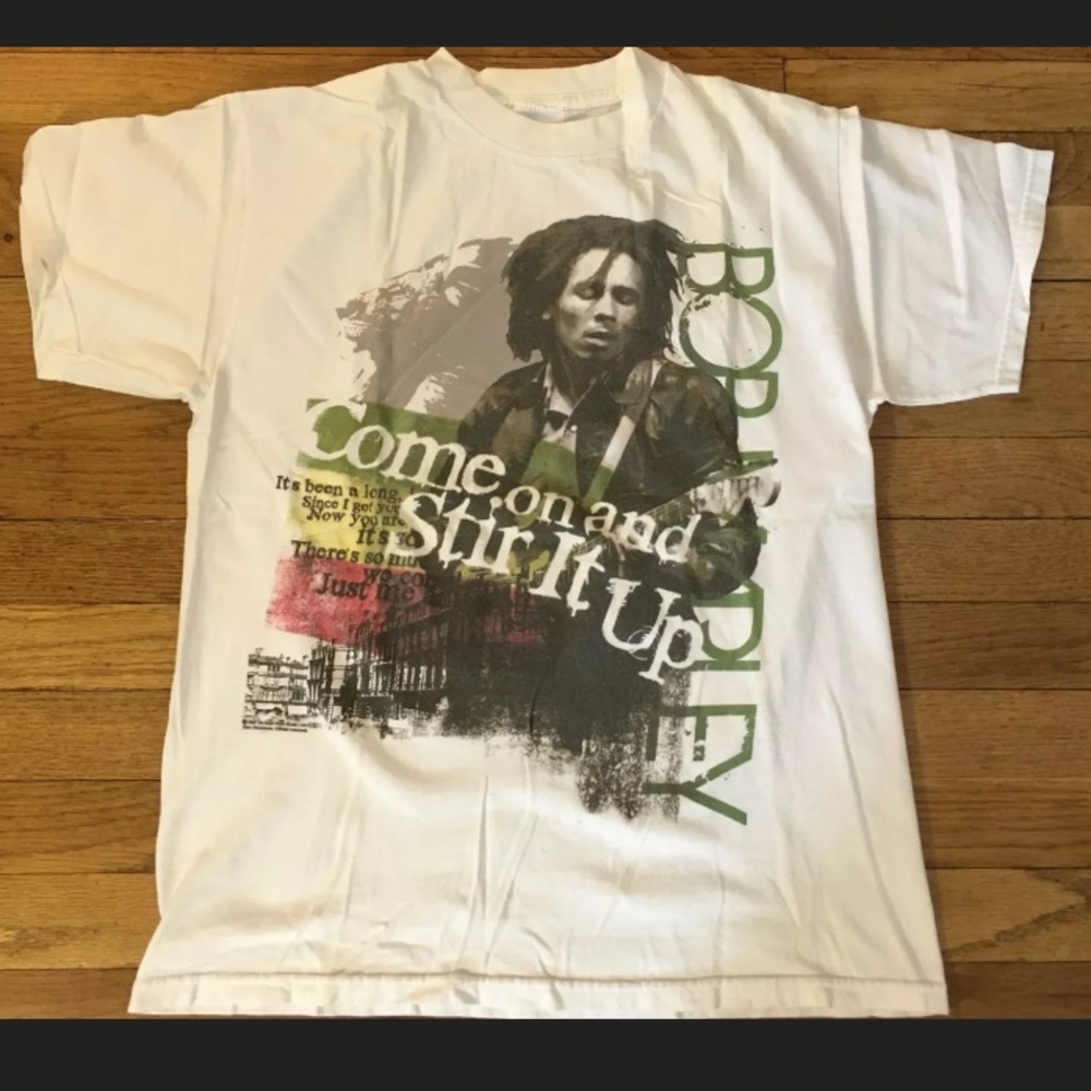 BOB MARLEY WHITE PHILCOS REGGAE RASTA SHIRT TEE